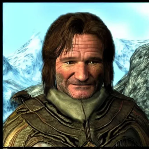 Image similar to robin williams in skyrim