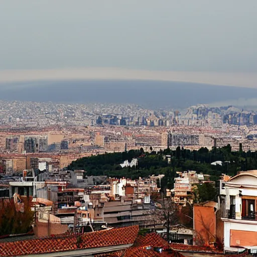 Image similar to nuke explosion in the skyline from barcelona seen from vallvidrera