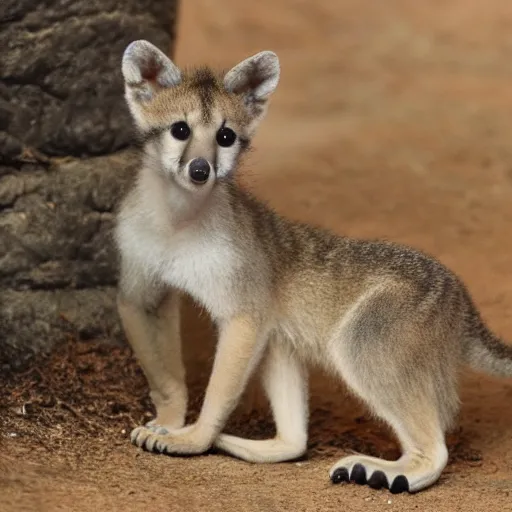 Image similar to real picture of baby thylacine in a zoo