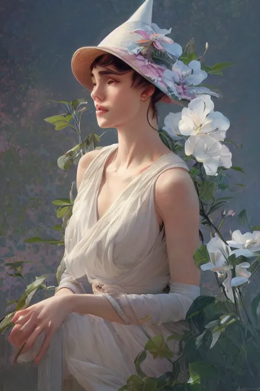 Image similar to ultra realistic illustration, birthday hat, elegant, highly detailed, digital painting, concept art, smooth, sharp focus, illustration, art by artgerm and greg rutkowski and alphonse mucha