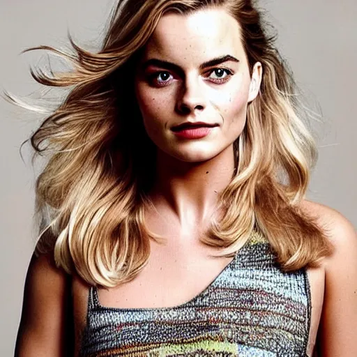 Prompt: a! woman who is a genetic combination of margot robbie and emma watson face and upper - body focus, detailed eyes