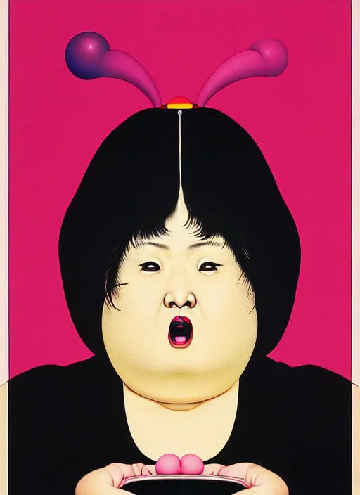 Prompt: portrait cute fat woman by shusei nagaoka kaws, david rudnick, takato yamamoto, airbrush on canvas pastell colors cell shaded 8 k