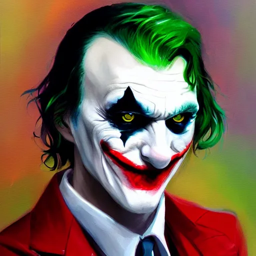 Image similar to joker, paint by wlop