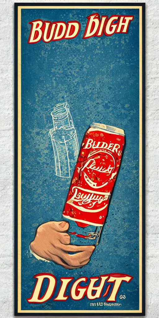 Prompt: retro bud light poster