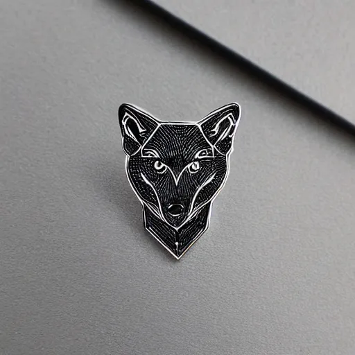 Image similar to retro minimalistic clean wolf enamel pin