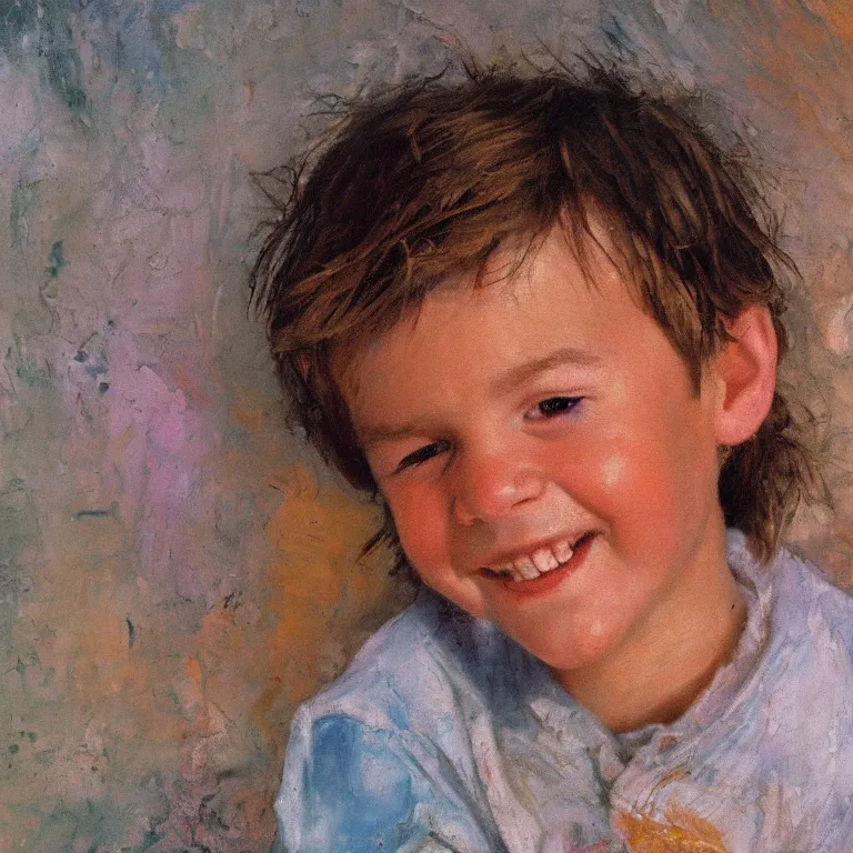 Prompt: Beautiful warmly lit close up studio portrait of a young androgynous!! Donald Trump smiling sweetly cute, impasto oil painting heavy brushstrokes by Cy Twombly and Anselm Kiefer , trending on artstation dramatic lighting abstract Expressionism
