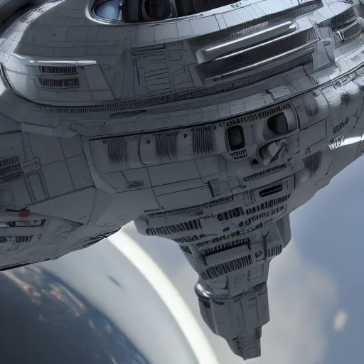 Prompt: an imperial super starship, realistic, 8 k, raytracing, cinematic