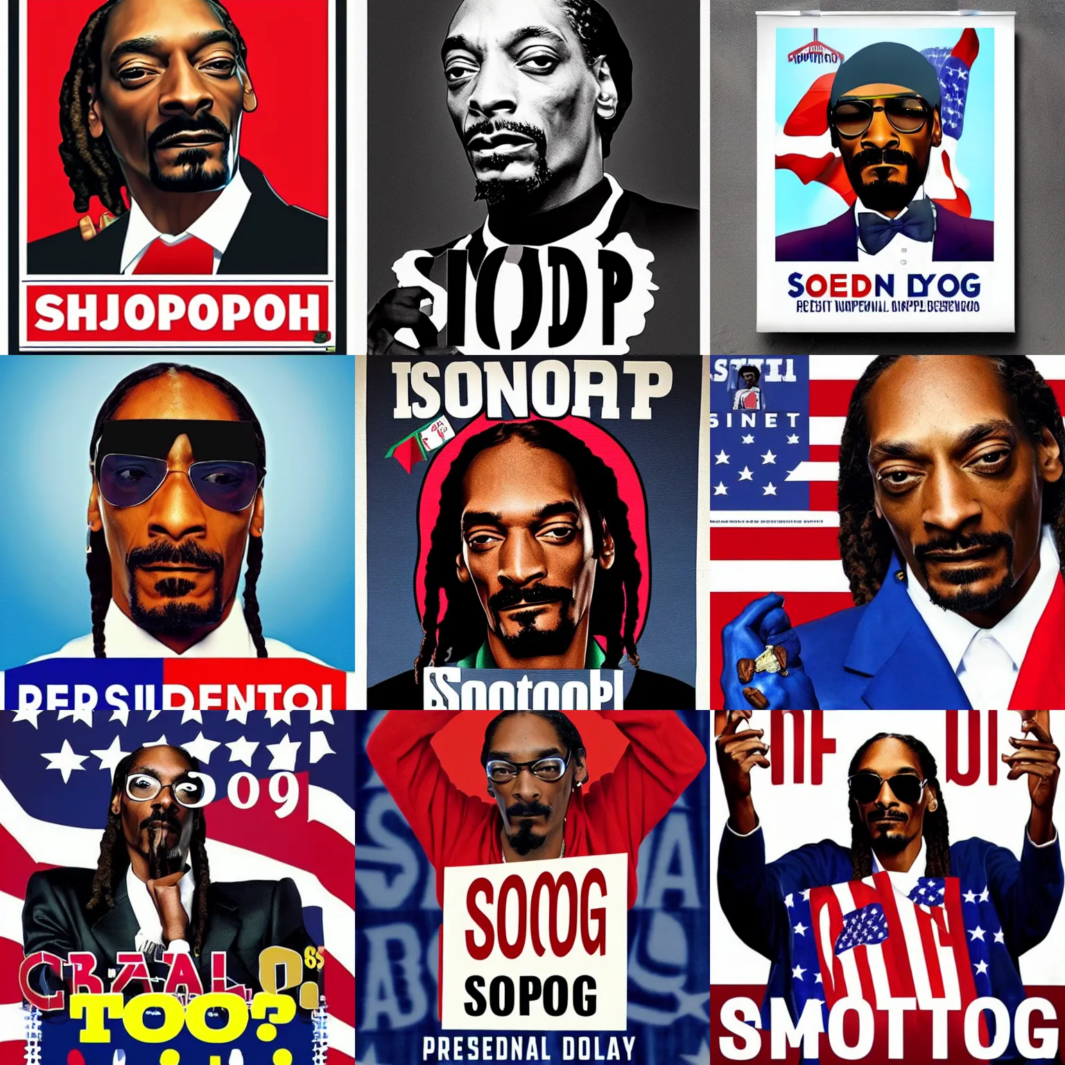 Prompt: presidential campaign poster for snoop dogg