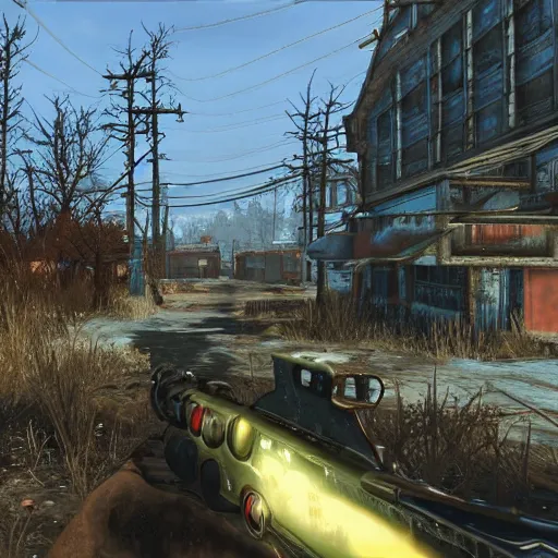 Image similar to fallout 4 but rendered in n 6 4 graphics.