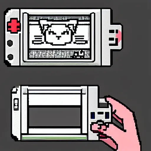 Image similar to cat in gameboy art style