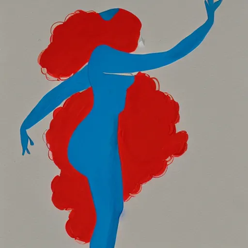 Image similar to a gouache illustration of a beautiful woman dancing