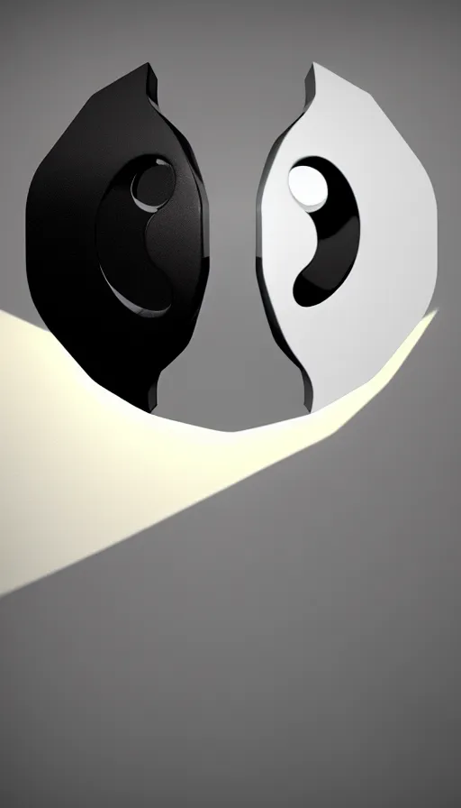 Prompt: Abstract representation of ying Yang concept, with Unreal Engine