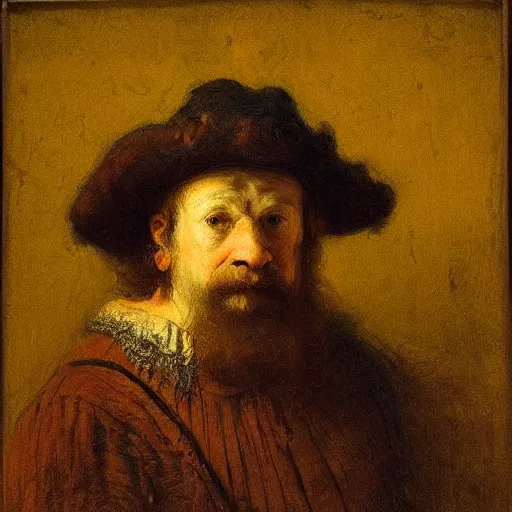 Prompt: a portrait of a hipster by rembrandt.
