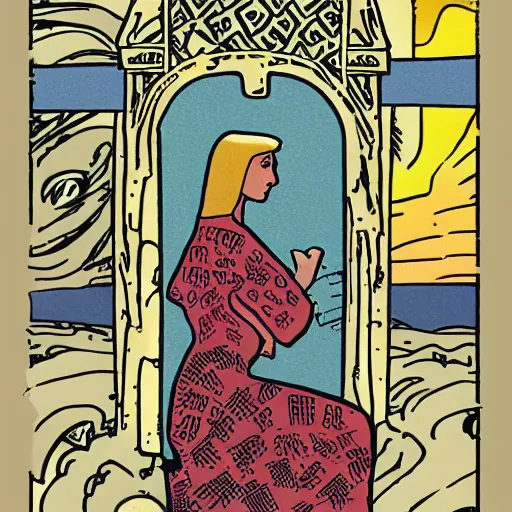 Image similar to a tarot card by linnea gits and peter dunham