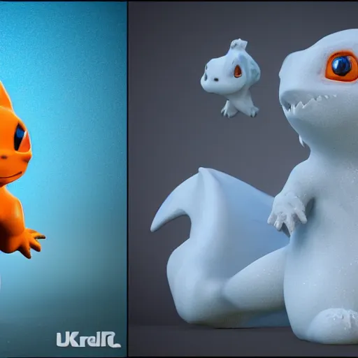 Image similar to charmander shaped ice, concept art, octane render, unreal engine 5, highly detailed, high quality, 8 k, soft lighting, realistic face, path traced