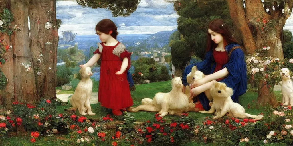 Prompt: 3 d precious moments plush animal, master painter and art style of john william waterhouse and caspar david friedrich and philipp otto runge