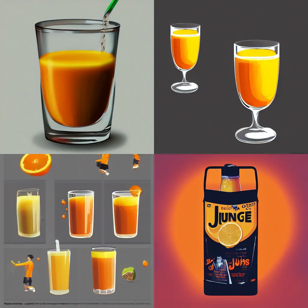 Prompt: Orange juice, trending on Artstation