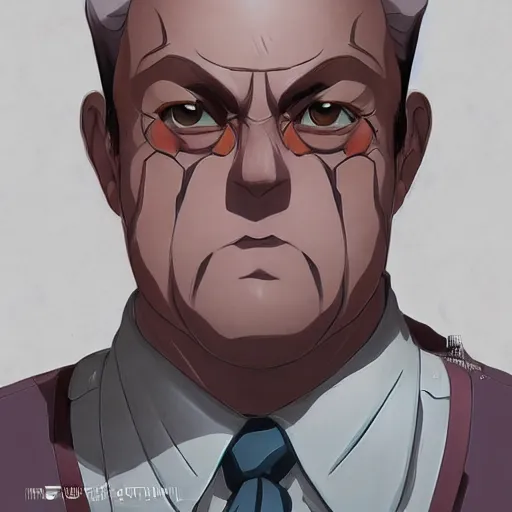 Prompt: portrait of the hank schrader, anime fantasy illustration by tomoyuki yamasaki, kyoto studio, madhouse, ufotable, symmetrical face, trending on artstation