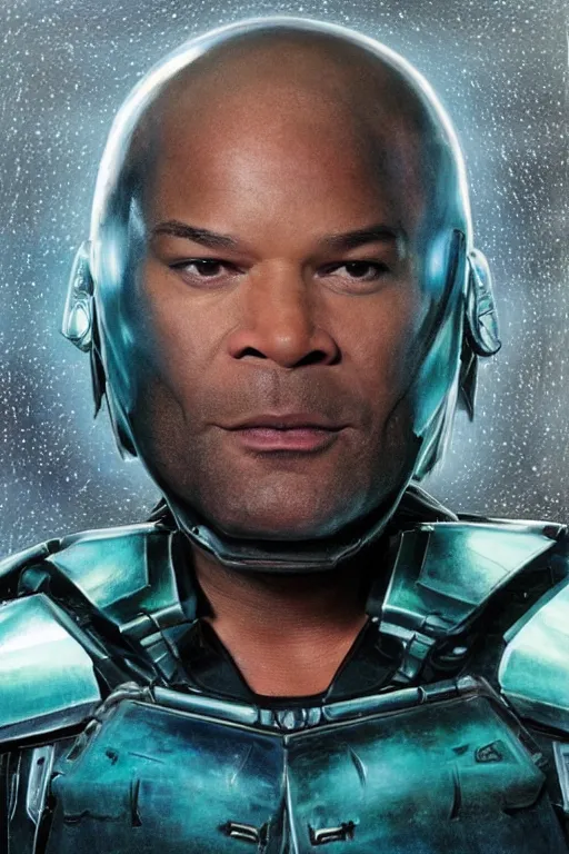 Image similar to movie still of Christopher Judge playing Teal\'c in an episode of Stargate SG-1, a ruggedly handsome hero, intricate, elegant, highly detailed, centered, digital painting, artstation, concept art, smooth, sharp focus, illustration, art by artgerm and donato giancola and Joseph Christian Leyendecker, Ross Tran, WLOP