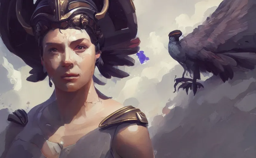 Image similar to A painting of Athena trending on artstation in the style of Greg Rutkowski