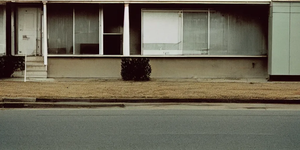 Image similar to empty kansas street photography by william eggleston and stephen shore en 1 9 6 8