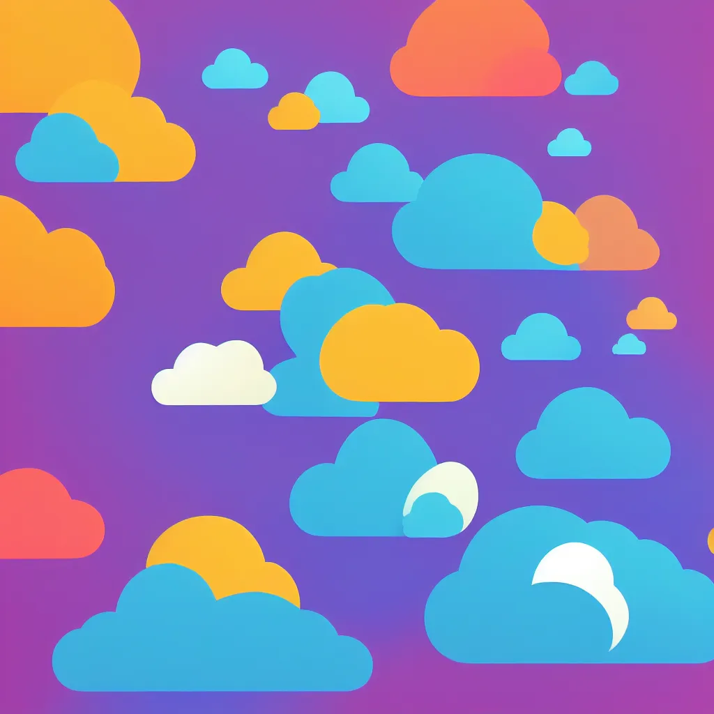 Image similar to a simple micro-service deployed to a public cloud, security, attack vector, trending on Artstation, painting by Jules Julien, Leslie David and Lisa Frank, muted colors with minimalism