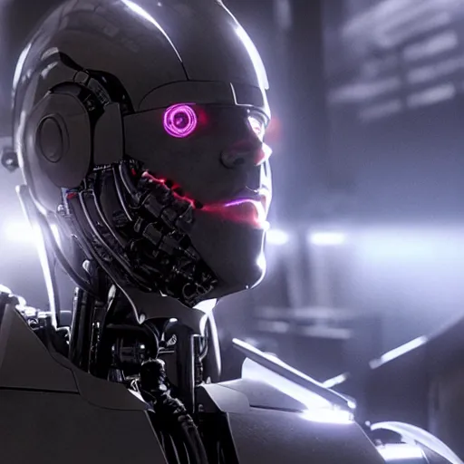 Prompt: movie still of a cool cyborg, cinematic composition, cinematic light, by tobe hopper