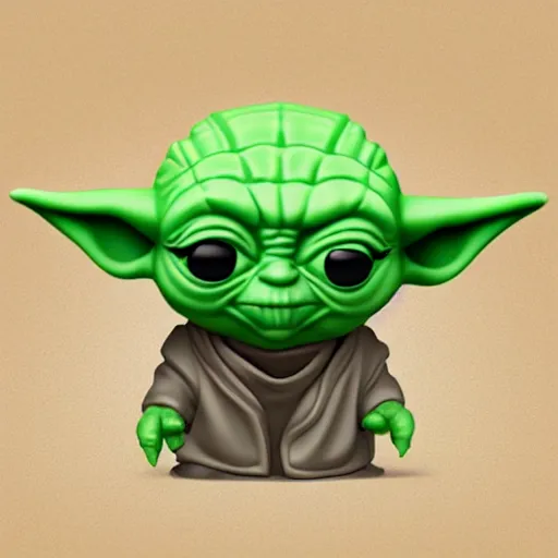 Image similar to isometric cute baby yoda funko pop