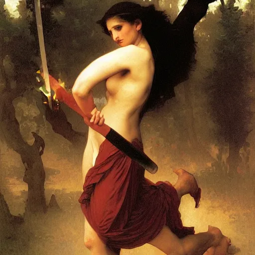 Image similar to fire wielding woman, by bouguereau