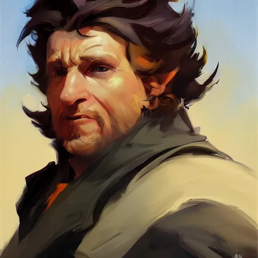 Image similar to greg manchess portrait painting of bilbo beutlin as overwatch character, medium shot, asymmetrical, profile picture, organic painting, sunny day, matte painting, bold shapes, hard edges, street art, trending on artstation, by huang guangjian and gil elvgren and sachin teng