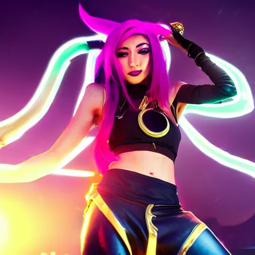 Prompt: K/DA Akali, Riot Games, League of Legends, by Marie Magny