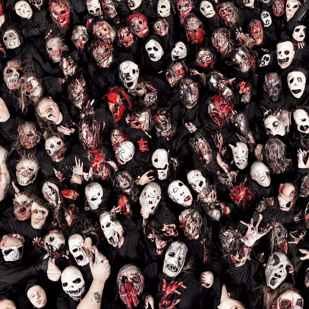 Prompt: slipknot album cover by terry richardson, 4k high quality best
