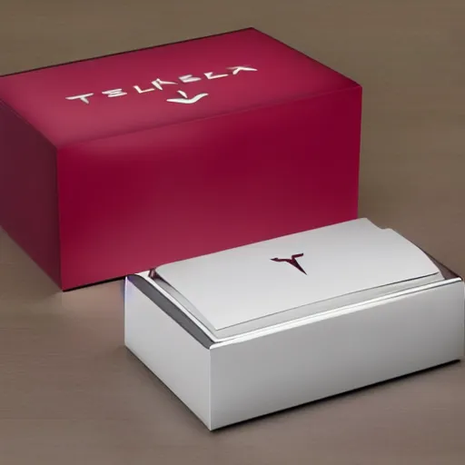 Image similar to A kleenex box designed by Tesla, made entirely of shiny steel