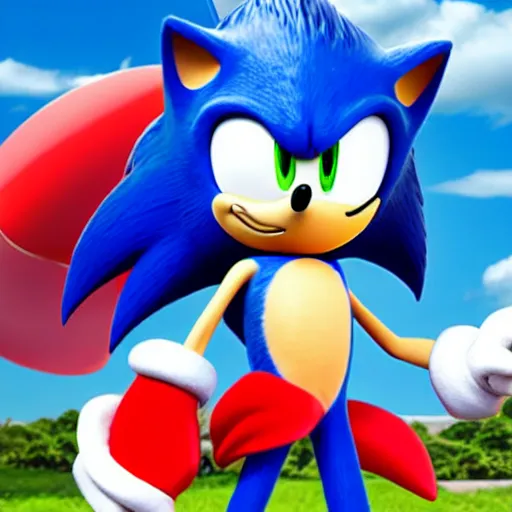 prompthunt: Sonic the hedgehog with a flamethrower, award winning