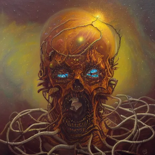 Image similar to cosmic horror, oil painting, highly detailed, trending on artstation