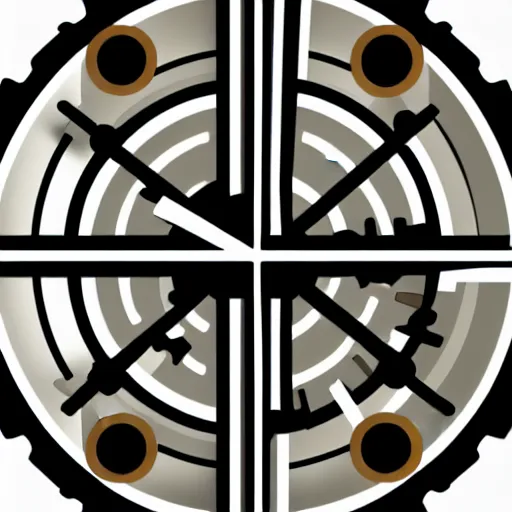 Prompt: logo for a company called clockwork dreams, sharp lines, gears