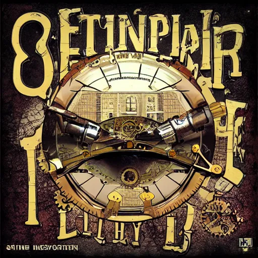 Prompt: steampunk defective | album artwork, used lp ( 2 0 0 6 )