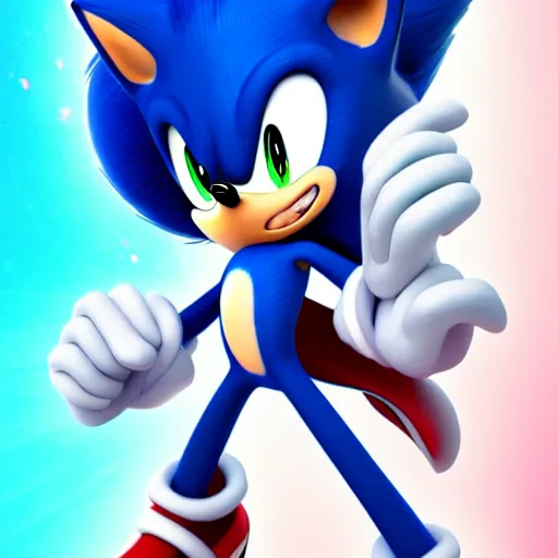 Image similar to a portrait of a beautiful sonic the hedgehog, art by lois van baarle and loish and ross tran and rossdraws and sam yang and samdoesarts and artgerm and saruei and disney, digital art, highly detailed, intricate, sharp focus, trending on artstation hq, deviantart, unreal engine 5, 4 k uhd image