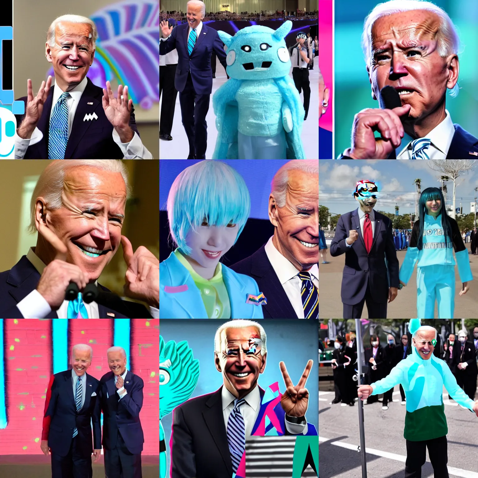 Prompt: Joe Biden dressed as Hatsune Miku