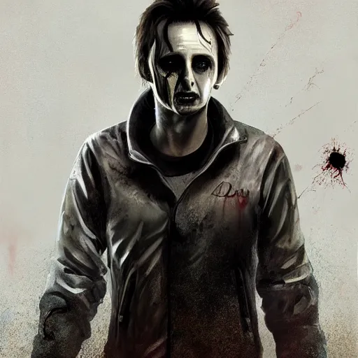 Image similar to young and handsome matt bellamy as a zombie, 7 days to die zombie, gritty background, fine art, award winning, intricate, elegant, sharp focus, cinematic lighting, digital painting, 8 k concept art, art by michael hussar, art by brom, art by guweiz and z. w. gu, 8 k