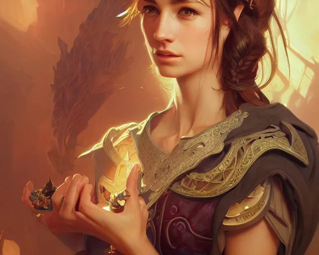 Prompt: photography of maria pascual alberich, deep focus, d & d, fantasy, intricate, elegant, highly detailed, digital painting, artstation, concept art, matte, sharp focus, illustration, hearthstone, art by artgerm and greg rutkowski and alphonse mucha