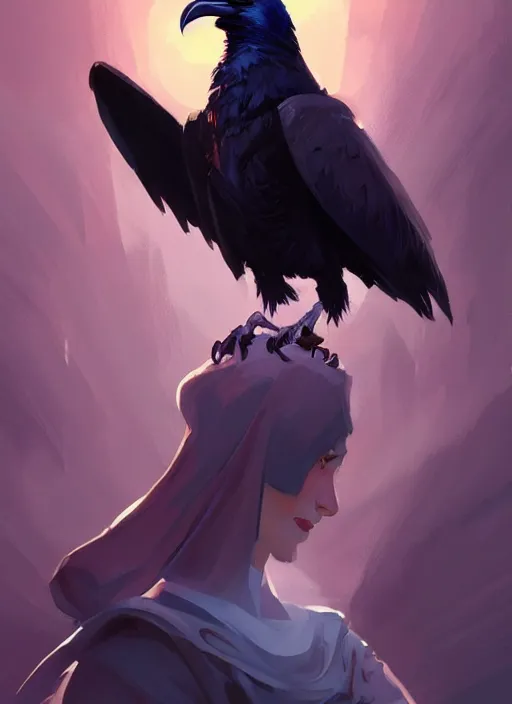 Prompt: anthropomorphic raven portrait, cloak, game design fanart by concept artist gervasio canda, behance hd by jesper ejsing, by rhads, h. r. giger, makoto shinkai and lois van baarle, ilya kuvshinov