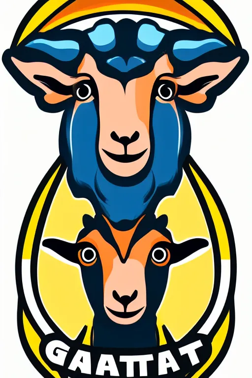 Image similar to A portrait of a goat that is a fitness trainer, sticker, colorful, illustration, highly detailed, smooth and clean vector curves, no jagged lines, vector art, smooth