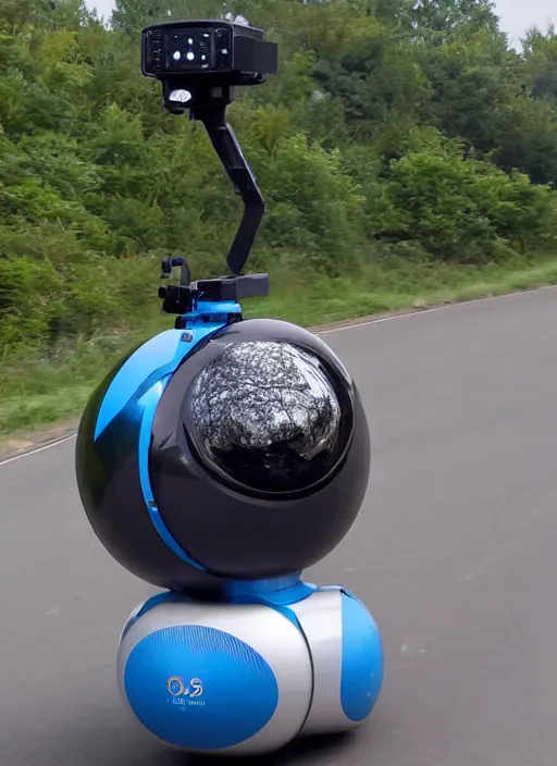 Image similar to sphere rolling vehicle with gimbal on the inside so the driver always stays upright