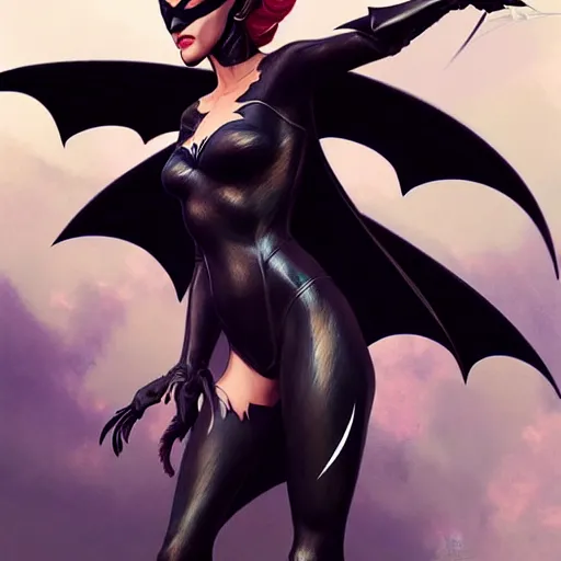 Prompt: 3 / 4 view of a portrait of bat woman with bat wings, confident pose, pixie, genshin impact,, intricate, elegant, sharp focus, illustration, highly detailed, concept art, matte, trending on artstation, art by wlop and artgerm and greg rutkowski, h 6 4 0