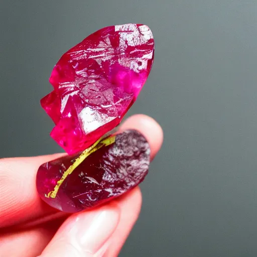 Image similar to a plant with a polished cut ruby gemstone growing from it