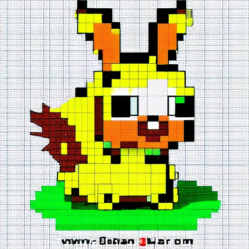 Prompt: Pokemon gen 3 rabbit pixel art