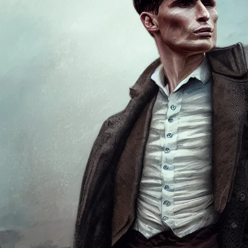 Prompt: Thomas Shelby cillian murphy standing in atlantis, in the style of Benjamin Bader, sharp, highly detailed, realistic face, digital art, epic, fantasy, artstation