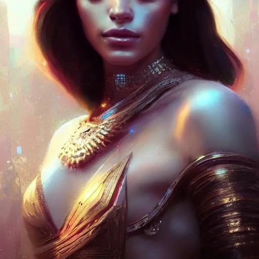 Image similar to a beautiful portrait of a goddess with diamond skin by greg rutkowski and raymond swanland, trending on artstation, ultra realistic digital art