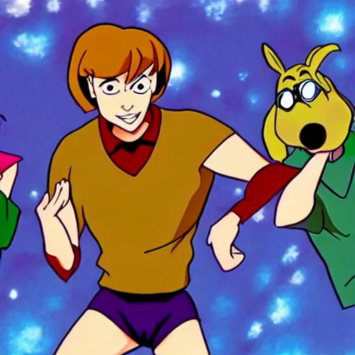 Image similar to scooby doo in the style of a japanese anime show